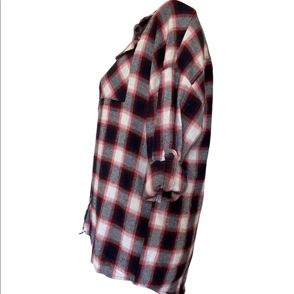 Passport Button Down Sherpa Lined Plaid Shirt Size Large - Picture 4 of 9